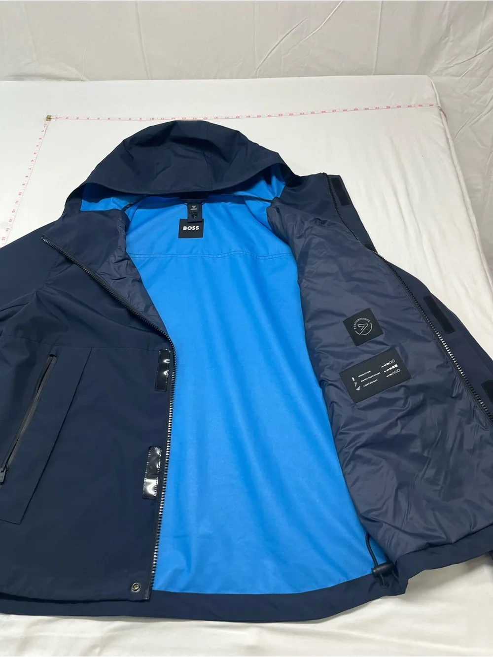 NEW Hugo Boss Navy Blue  Hooded Double-Layer 3 in 1 performance Jacket. - Picture 8 of 10